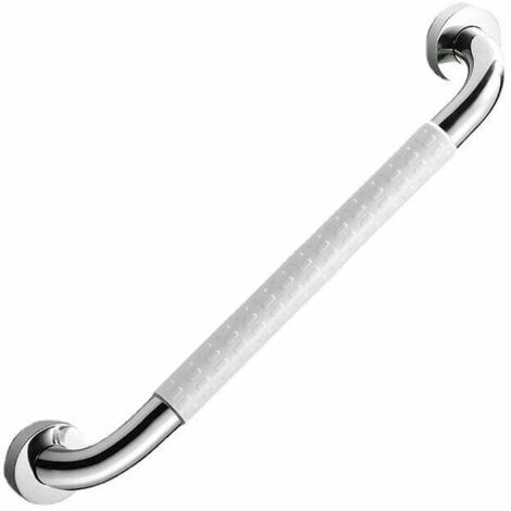 Ahlsen Barras de Apoyo para Inodoro Barras de Apoyo para Baño de Acero Inoxidable Montadas en la Pared Blancas 40 cm (1/4)