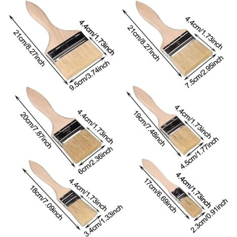 Ahlsen Pinceles para pintar paredes, pincel plano, piezas