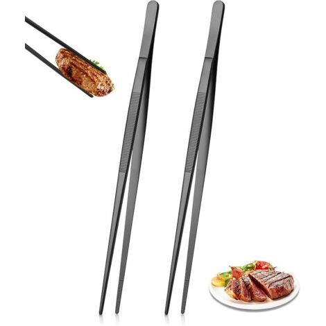 Ahlsen Pinzas de Cocina Largas de Acero Inoxidable, Pinzas de Cocina prácticas, Pinzas de Cocina de 30 cm con Puntas Dentadas precisas, para cocinar, Mariscos y Asar, Utensilios de Cocina (1/5)