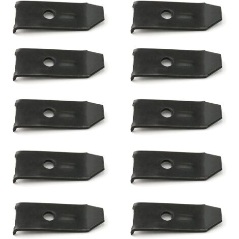 Ahlsen Paquete de 10 niveladores de cuchillas para escritorio, mesa de comedor, herrajes para muebles con tornillos, sujetadores de hebilla horizontales para escritorios, gabinetes, mesas de comedor, (1/5)