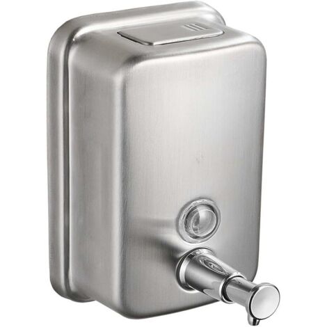 Ahlsen Dispensador de jabón de baño montado en la pared, dispensador de líquido comercial de acero inoxidable montado en la pared para cocina, garaje, oficina, hotel, restaurante o uso doméstico, 500 (1/5)