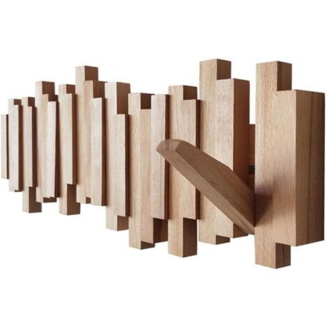 Ahlsen Perchero de pared moderno, perchero de esquina de madera maciza para dormitorio, perchero de pared para el hogar, marco de estante para muebles, perchero para ropa, fácil montaje