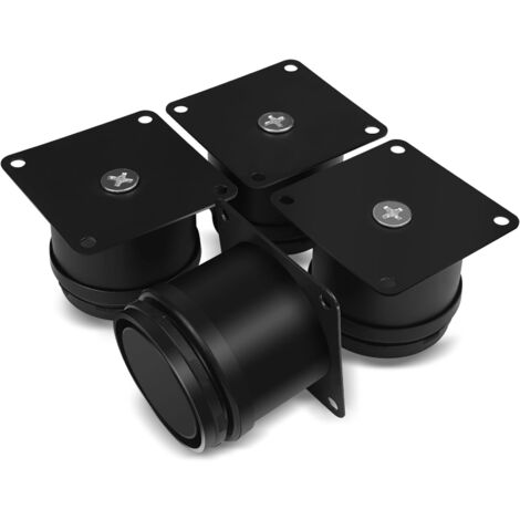 Ahlsen Juego de 4 patas para muebles, patas de mesa ajustables de acero inoxidable de 50 mm, patas para muebles de baño, patas para muebles de oficina y cocina, altura ajustable de 0 a 15 mm (1/5)
