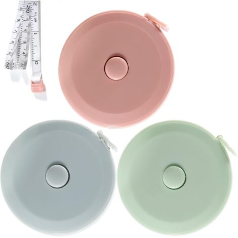Ahlsen Cinta métrica de costura en pieza, cinta métrica corporal retráctil de 1,5 m, cinta métrica suave, cinta métrica de doble cara para costura a medida, cinta métrica corporal dietética (1/5)