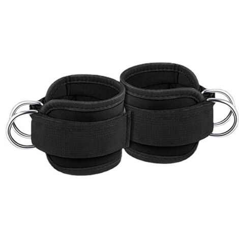 Correa de tobillo para culturismo, polea de fitness, correas de tobillo con doble anilla para glúteos, piernas y ejercicios abdominales, 2 piezas (1/2)