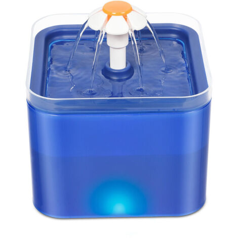 Ahlsen Dispensador de agua para gatos, dispensador de agua ultra silencioso para gatos, dispensador de agua con luz LED, dispensador de agua de 2 litros, cian (1/5)