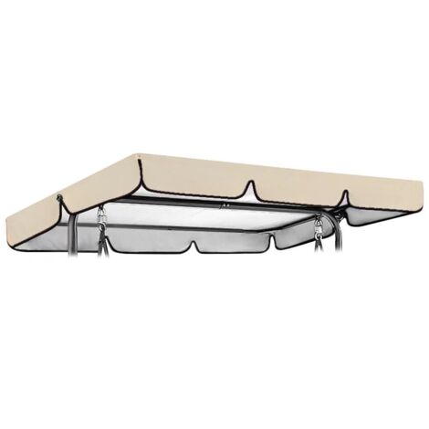 Techo de repuesto para columpio de jardín, cubierta de repuesto, techo impermeable para columpio de jardín, columpio de repuesto para jardines y terrazas (beige, 190 x 132 x 15 cm)