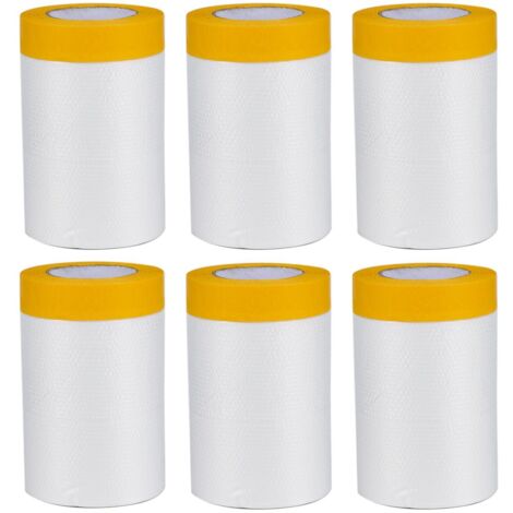 Ahlsen Rollos de papel de enmascarar pintura, película de enmascarar con cinta adhesiva, 55 cm x 20 m, cinta de enmascarar Masker PE, película de enmascarar pintura de automóviles para proteger mueble (1/5)