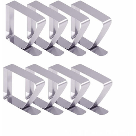 Ahlsen Clips para mantel de exterior, clips para mantel, 8 clips para mantel de acero inoxidable, clips para mantel antideslizantes para fijar manteles, para mesas de 10 a 30 mm de grosor (1/5)