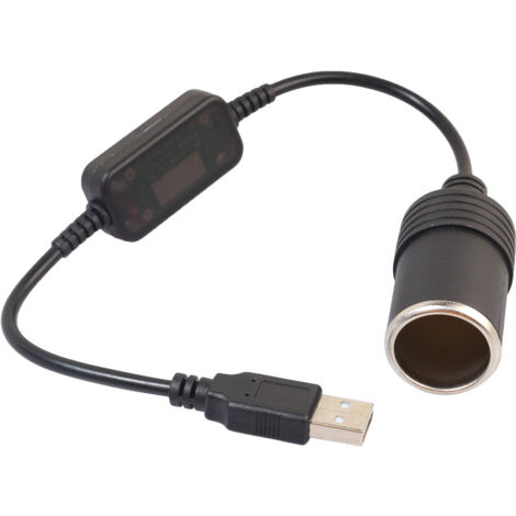 Ahlsen Enchufe para encendedor de cigarrillos de automóvil - Puerto USB a 12 V Cable adaptador convertidor de enchufe para encendedor de automóvil de alto rendimiento (1/5)