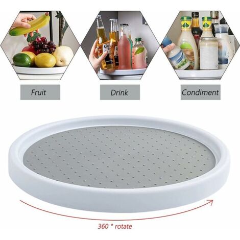 Generic Estante Giratorio Para Condimentos, Estante De Especias Para Armario De Cocina, Encimera, Contenedor De Almacenamiento Giratorio Para Despensa De Cocina (color Blanco, Tamaño: 9.1 X 5.9 In