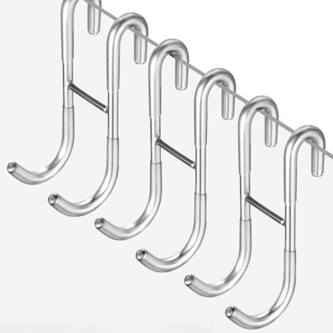 Ahlsen Ganchos para ducha, juego de 3 ganchos para mampara de ducha de cristal con funda de silicona, ganchos para toallas sin taladrar, soporte para escobilla de ducha, ganchos para radiador