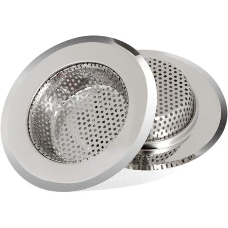 Ahlsen Filtro de desagüe de cocina de acero inoxidable - Colador de fregadero antiobstrucción - Juego de 2 (11 cm de diámetro)