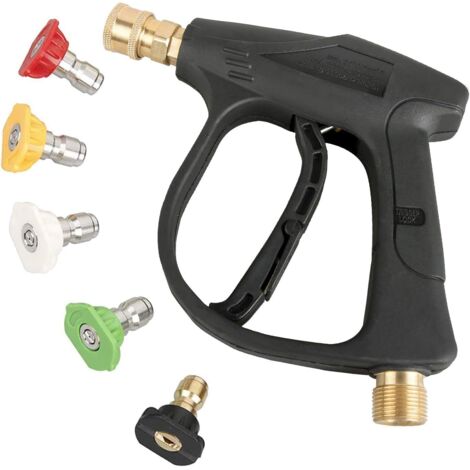 Ahlsen Pistola pulverizadora para lavadora a presión con 5 boquillas, pistola de espuma de conexión rápida de 4350 PSI de 1/4", pulverizador de rosca macho M22 (1/5)