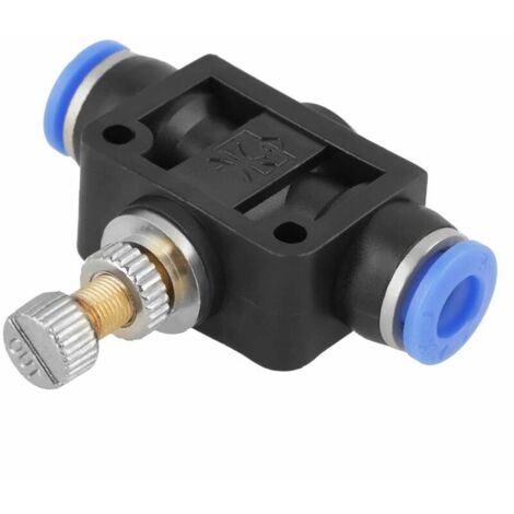 Ahlsen Pieza Manguera de mariposa Controlador de velocidad de empuje Válvula de control de flujo de aire neumático Conector de válvula Acoplamiento rápido 10 mm (1/5)