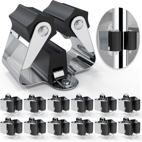 Ahlsen 12 soportes de pared para escobas, organizador de escobas, el grosor del almacenamiento de escobas es de 0,7 mm, no de 0,4 mm, colgador de escobas para lavandería, jardín, garaje (negro) (1/5)