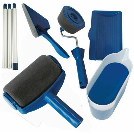 Ahlsen Set de rodillos para pintar con 6 herramientas para pintar, con depósito incorporado, sistema antigoteo y antiincrustante, fácil de usar (1/5)