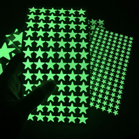 Ahlsen Estrella fosforescente techo, estrella fluorescente vinilo pared habitación infantil, estrella fosforescente infantil, pegatina estrella luminosa, pegatina estrella fosforescente para niñas, ni (1/5)