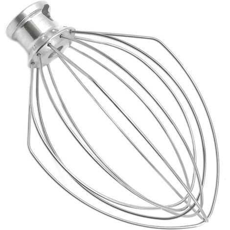 Ahlsen K45WW Kitchen Aid Batidor de acero inoxidable con cabezal batidor de huevos, batidor de 6 hilos para batidora de pie con cabezal inclinable KitchenAid, K45SS, KSM75, KSM95, KSM150PS, KSM152PS y (1/4)