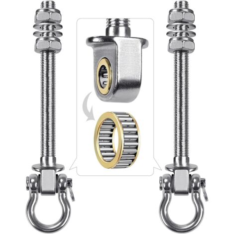 Ahlsen Paquete de 2 ganchos para columpio con rodamientos de acero inoxidable 304 para vigas de madera y metal, perfectos para colgar hamacas, columpios de yoga y columpios de porche.