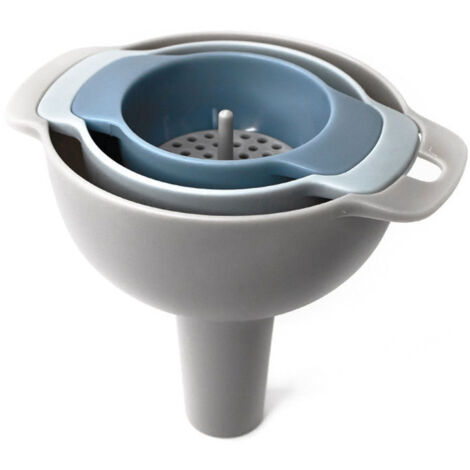 Ahlsen Embudo para alimentos Embudo de cocina Embudo de plástico Embudo para mermelada con filtro Embudo de plástico para alimentos Embudo 4 en 1 4 piezas (1/5)