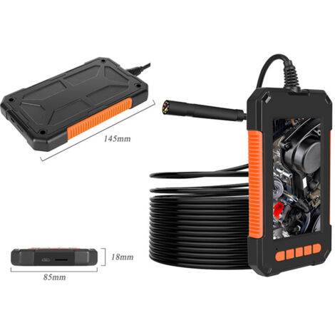 Ahlsen Endoscopio industrial, cámara de inspección digital HD 1080P, pantalla de 4,3 pulgadas, cámara serpiente impermeable de 5,5 mm con 6 LED, cable semirrígido de 5 m (1/5)