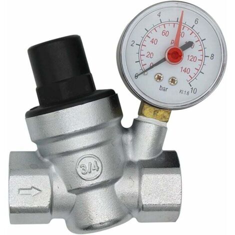 Ahlsen Reductor de presión de agua DN20 regulador de presión de agua de 3/4 pulgadas con manómetro (1/5)
