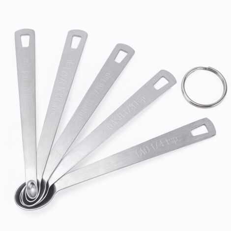 Ahlsen Juego de cucharas medidoras de cocina, mini cucharas medidoras de acero inoxidable, cucharas medidoras para hornear con báscula, cucharas medidoras de cocina, accesorios de cocina (1/5)