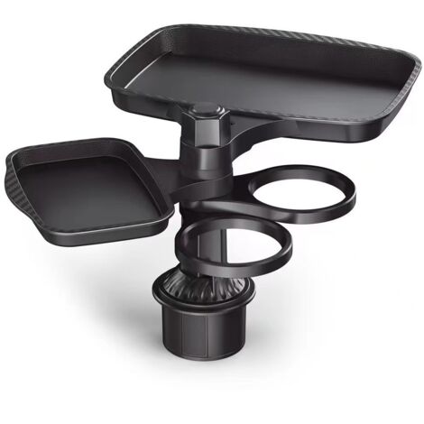Ahlsen Bandeja portavasos para automóvil - Expansor de tazas para automóvil - Bandeja giratoria 4 en 1 - Bandeja de comida de viaje ajustable - Expansor de soporte para automóvil multifuncional - Rota (1/5)