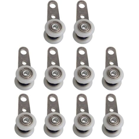 Ahlsen Ruedas para Muebles 10 Piezas Ruedas de Almacenamiento de Metal de 45x19 mm con Dos Ruedas para Armario, Armario, Ventana, Armario, Puertas correderas, Ruedas giratorias con Freno