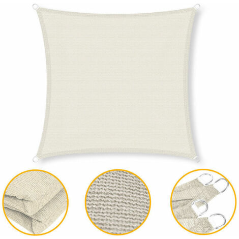 Ahlsen Vela solar 3x4m protección solar vela solar Protección solar UV protección solar terraza - crema (1/4)