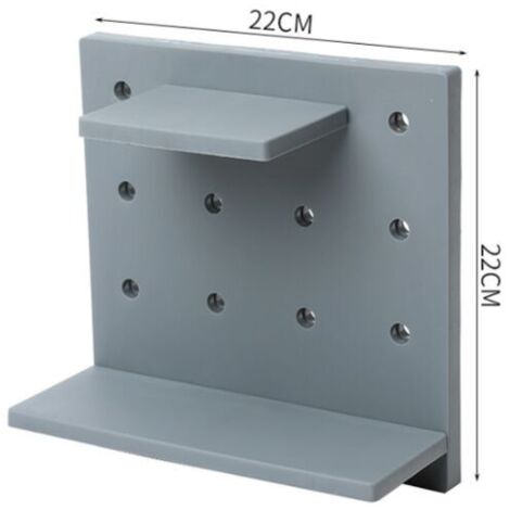 Ahlsen Estante de pared con tablero perforado, organizador de pared de plástico para el hogar, cocina, baño, oficina (gris) (1/4)