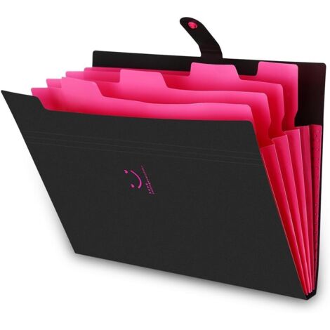 Ahlsen Almacenamiento de carpetas Documentos A4 Carpeta de archivos expandible Bolsa expandible Organizador de documentos impermeable Organizador de archivos con 5 compartimentos (Negro) (1/5)