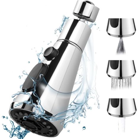 Ahlsen Pulverizador para fregadero de cocina, grifo de 360 grados, 3 modos, pulverizador para grifo de cocina, boquilla de repuesto para grifo de cocina universal G 1/2 (1/5)