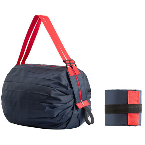 Ahlsen Bolsas de compras Bolsa de compras plegable de 27 ", bolsa de compras reutilizable de color azul marino, bolsa de compras de nailon resistente al desgarro para ir de compras, picnic y viajes (1/5)