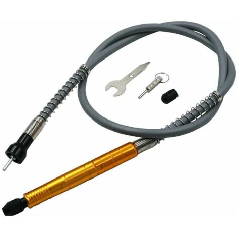 Ahlsen Amoladora eléctrica Taladro eléctrico con eje de varilla de aluminio flexible (Paquete de eje flexible de varilla de aluminio dorado (portabrocas pequeño de tres mordazas)) (1/5)