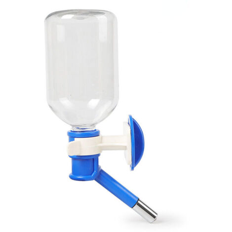 Ahlsen Dispensador de agua antigoteo para mascotas, jaula para perros, botella de agua, hervidor que se puede subir y bajar (azul) (1/3)
