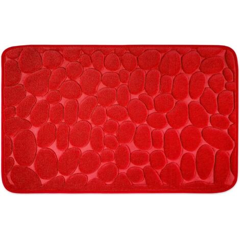Ahlsen Pieza de Alfombra de Baño Viscoelástica Antideslizante - Alfombra de Baño 40 x 60 cm - Rojo (1/5)