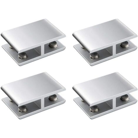Ahlsen Pieza de abrazaderas de vidrio ajustables de doble cara fabricada en aleación de aluminio para abrazaderas de estante con un espesor de 8-12 mm (1/4)