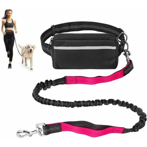 Ahlsen Correas para perros para correr, juegos de correas manos libres, rosa roja (1/4)