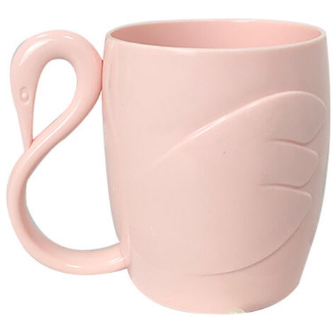 Ahlsen Pieza Taza para Cepillado de Dientes Taza de Enjuague Bucal Simple para el Hogar Taza de Lavado Anticaída Engrosada Linda Taza de Pareja Cilindro de Dientes de Plástico (Rosa) (1/5)