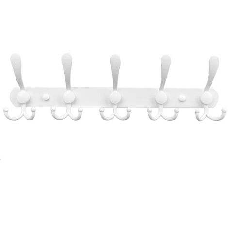 Ahlsen Perchero de Pared de Acero Inoxidable, Perchero, Gancho de Pared para Abrigos, Toallas, Albornoces (Blanco, 15 Ganchos, 1 Pieza)