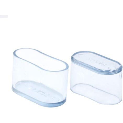 Ahlsen Tapas ovaladas de PVC transparente - Juego de 8 para patas de sillas y mesas (20 x 40 mm)