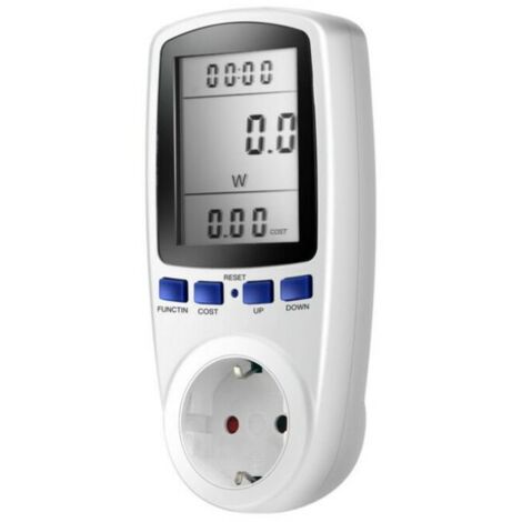 Ahlsen Medidor de energía Vatímetro Enchufe, Enchufe Medidor de energía eléctrica con 7 modos, Medidor de energía con pantalla LCD para ahorro de energía, 3680W