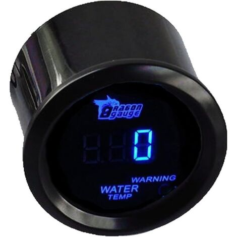 Ahlsen Medidor de temperatura del agua con luz LED azul Digital para motor de coche negro de 2 "52mm