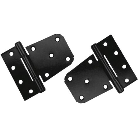 Ahlsen Bisagras de puerta de alta resistencia, bisagras de acero al carbono negras, bisagras de puerta planas para cobertizo, valla de madera (tornillos incluidos) (negro) (1/5)