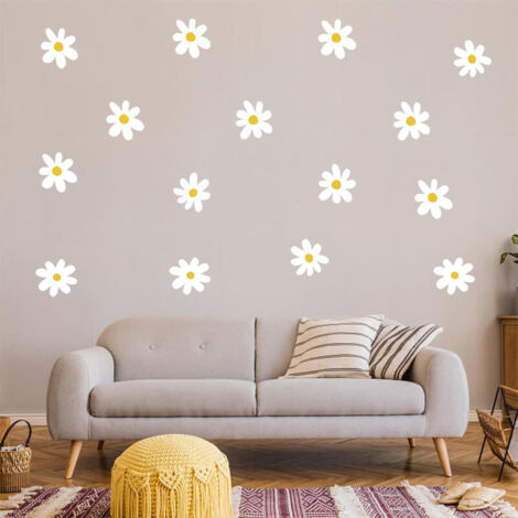 Ahlsen Un conjunto de lindos adhesivos de pared de flores pequeñas para sala de estar, dormitorio, oficina, decoración de paredes. (1/5)