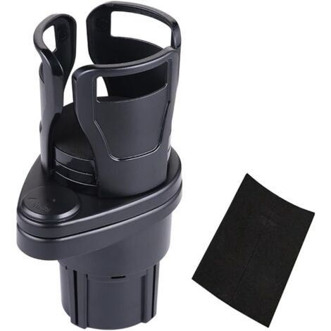 Ahlsen Extensión de portavasos para automóvil Portavasos multifunción 2 en 1 Portavasos doble de 360 grados para botella de agua grande y taza de café (negro mate) (1/4)