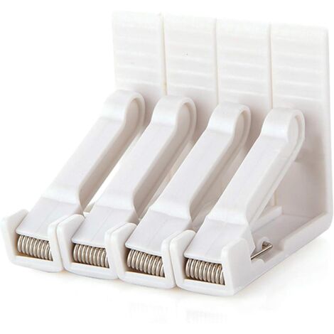 Ahlsen Juego de 4 abrazaderas para manteles blancas con abrazadera ajustable de alto voltaje, grosor de mesa aprox. 4,5 cm, abrazadera para mesa para jardín, picnic, fiesta, cocina y restaurante (1/5)