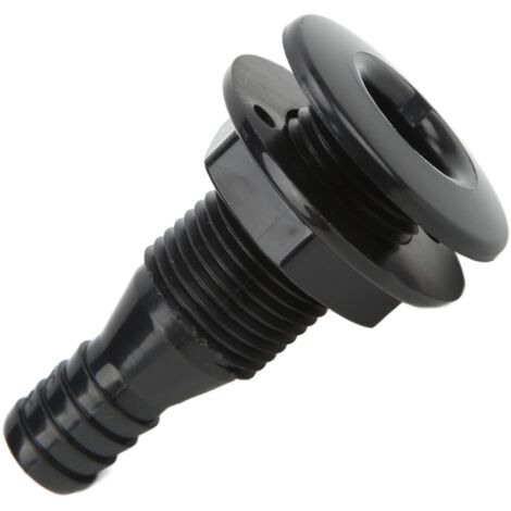 Ahlsen Accesorios de casco recto para barco a través del casco Conector de manguera recto a prueba de golpes 5/8 Accesorios para barcos marinos (negro) (1/5)